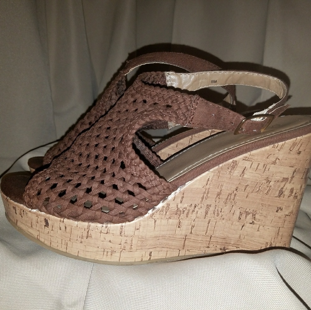 Crochet wedge sandals (size 8)